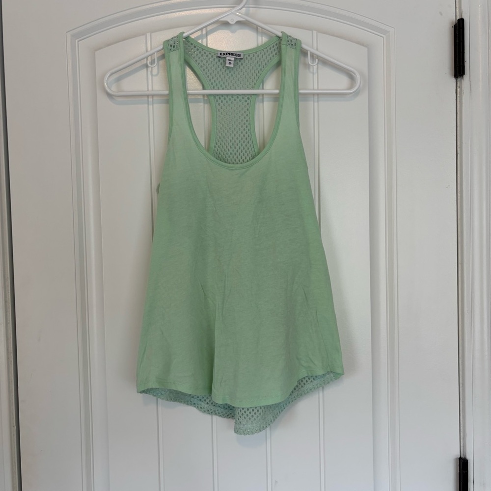Express Mint Green Mesh Back Tank Top Size XS